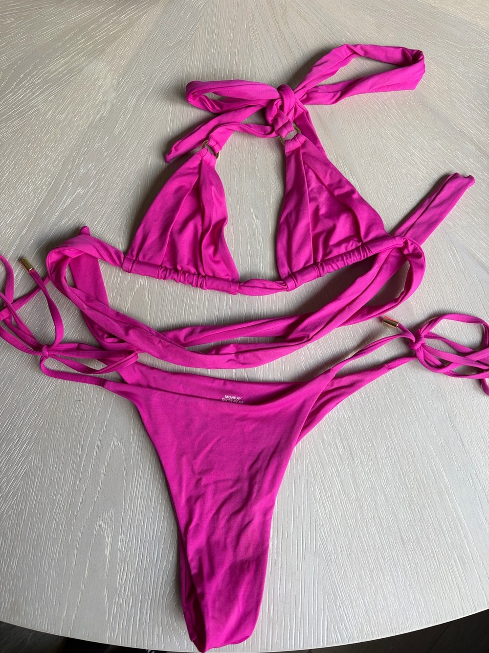 Monday Swimwear Triangle Tie-Side Bikini Set